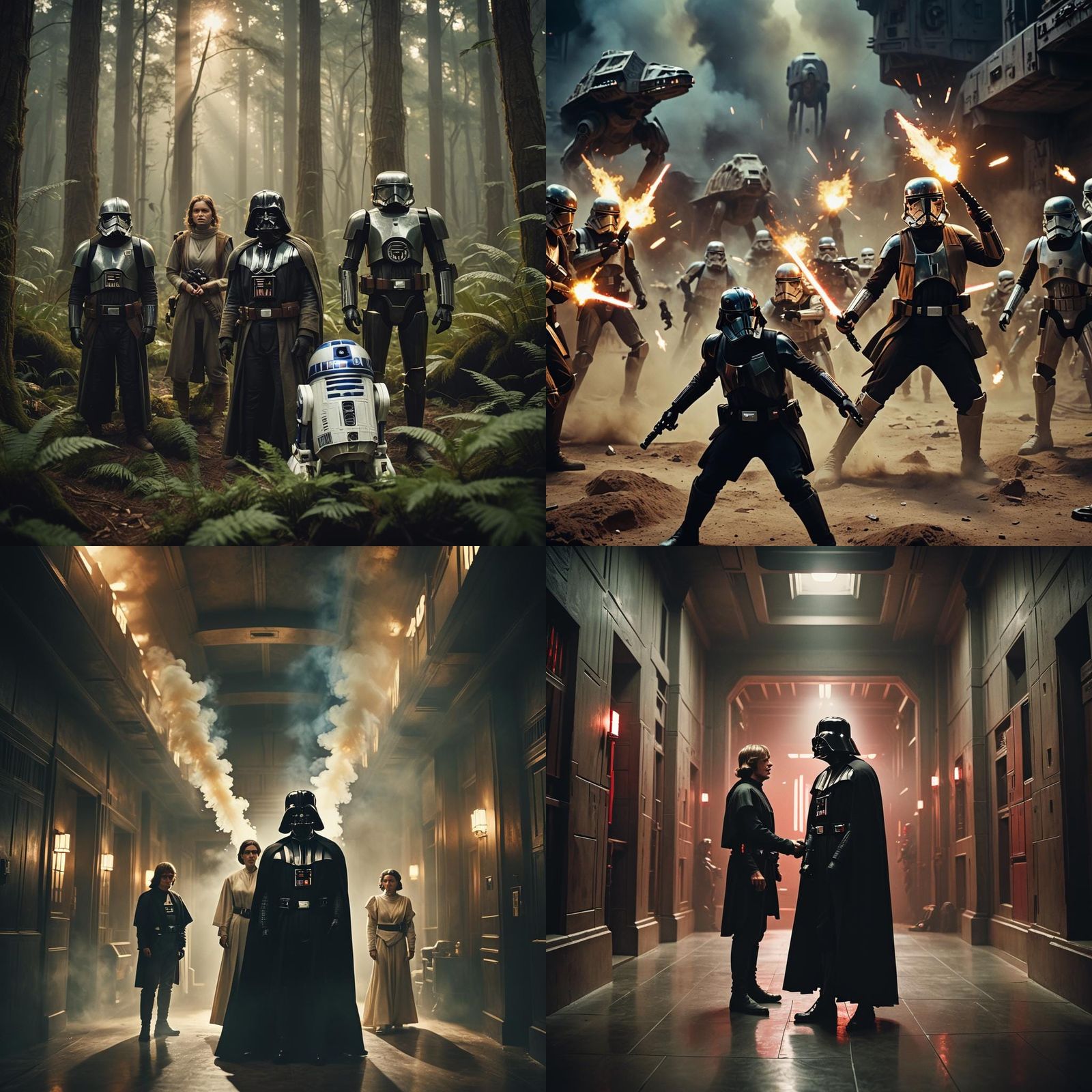 Cinematic Star Wars Characters Film Still
