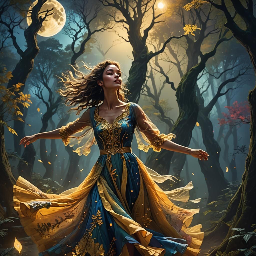 Mystical Forest Dance Under the Moon