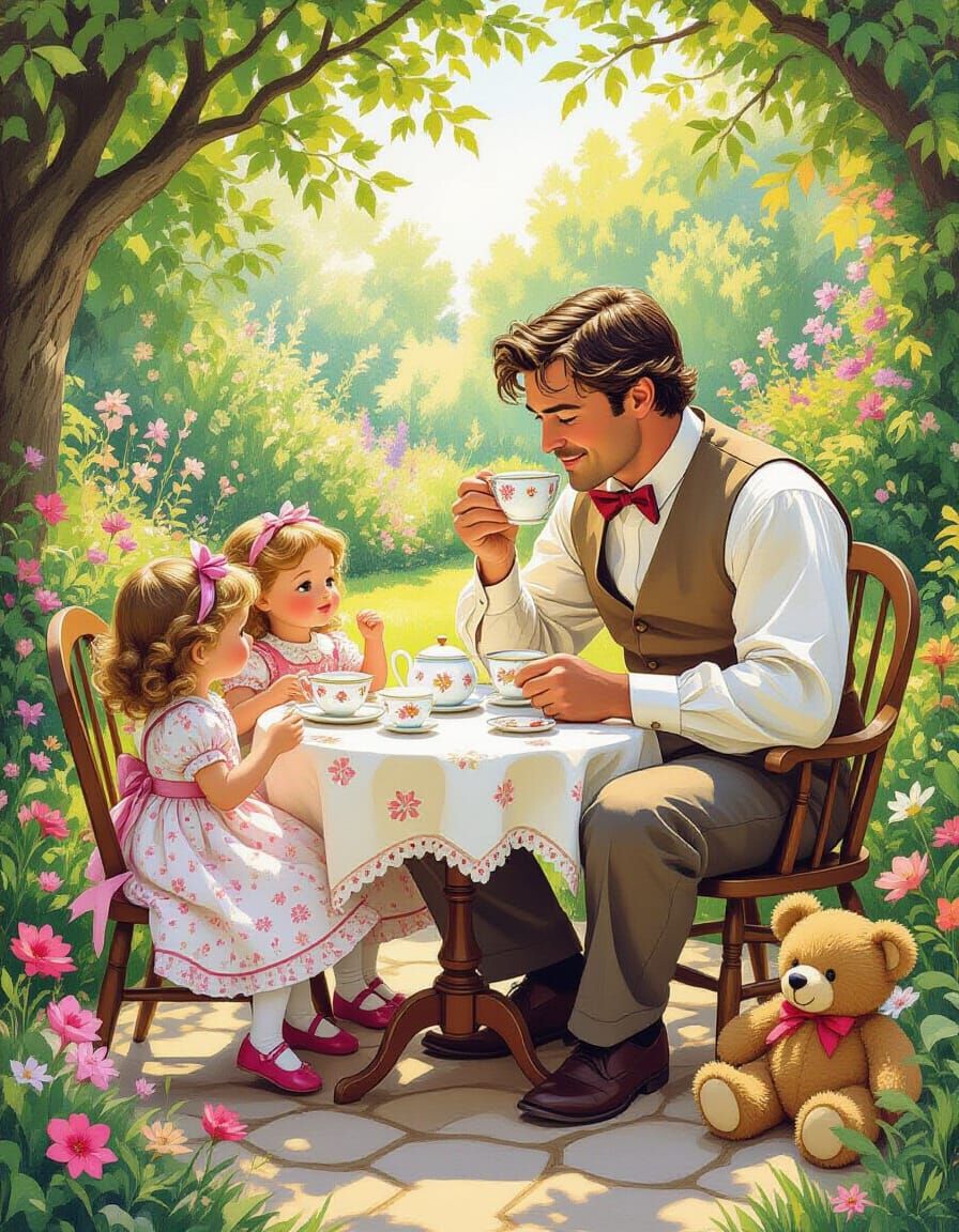 Magical Tea Party in a Fantasy Garden