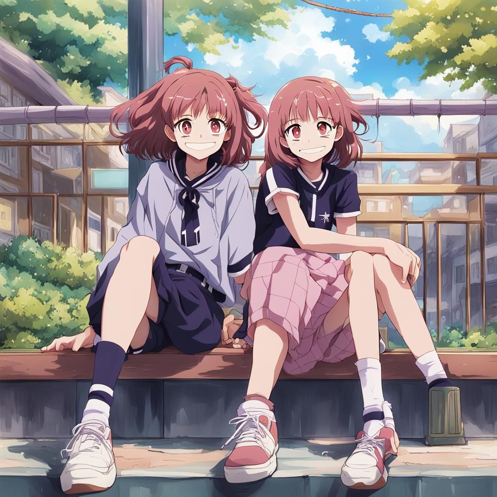 Ochako and Mina from MHA in Anime Style