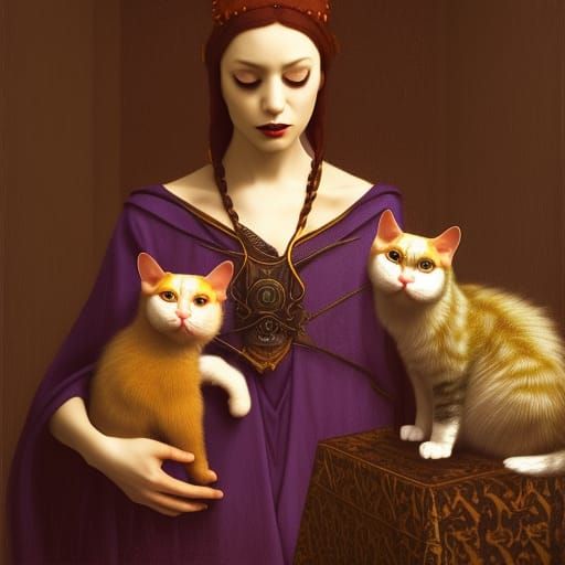 Vampire Lord with Kitties: Dark Fantasy Concept Art