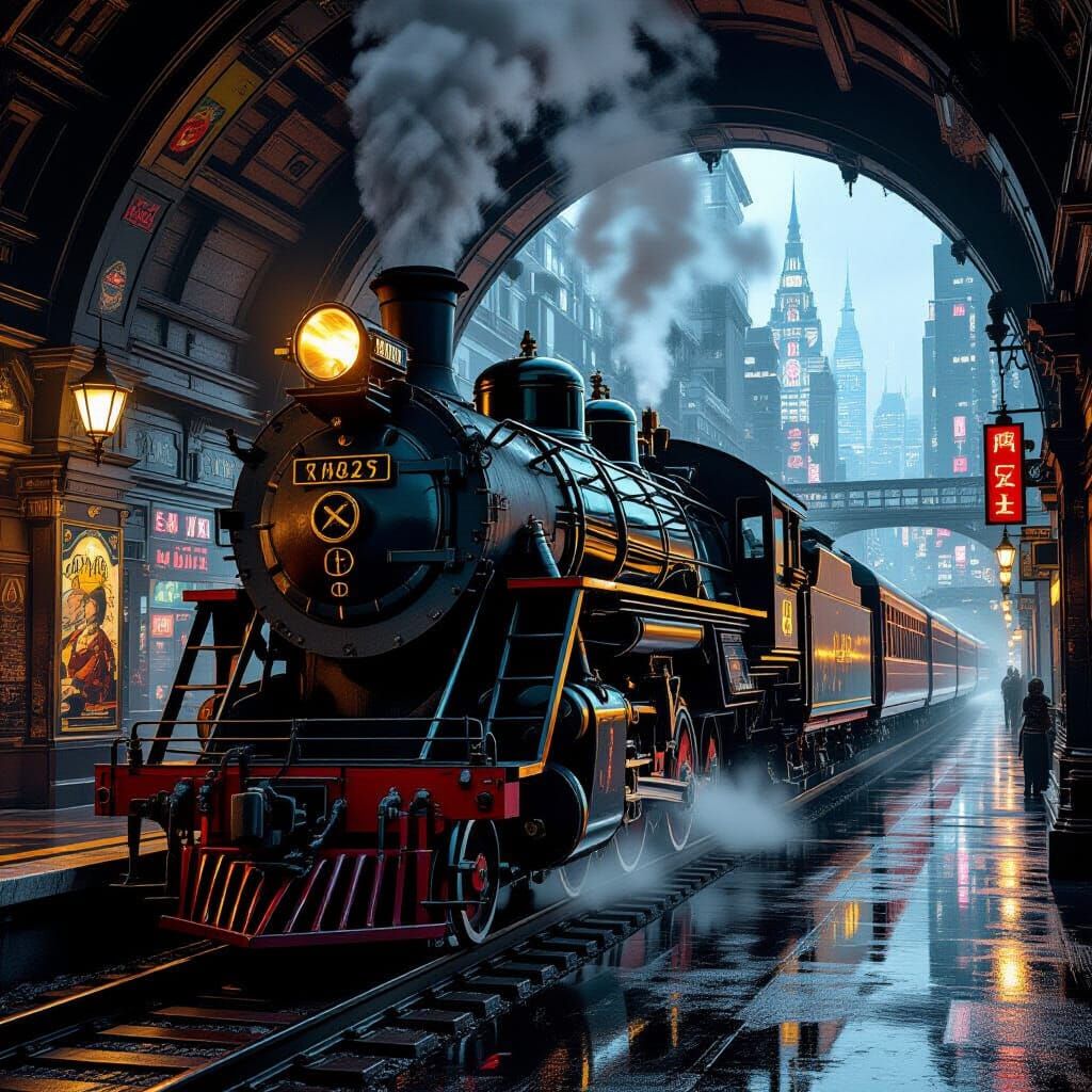 Time-Traveling Steam Train Blending Eras