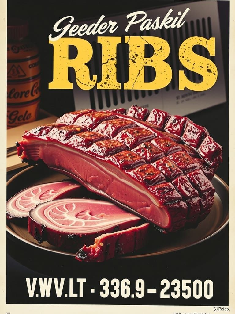 Advertising Poster Featuring Ribs