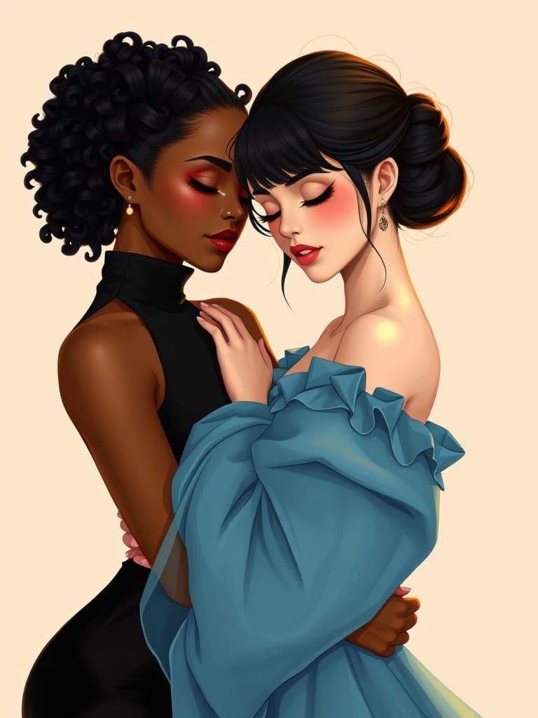 Tender Moment in a Dreamlike Atmosphere