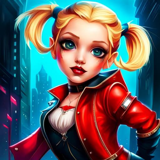 Adorable Chibi Harley Quinn Splash Art