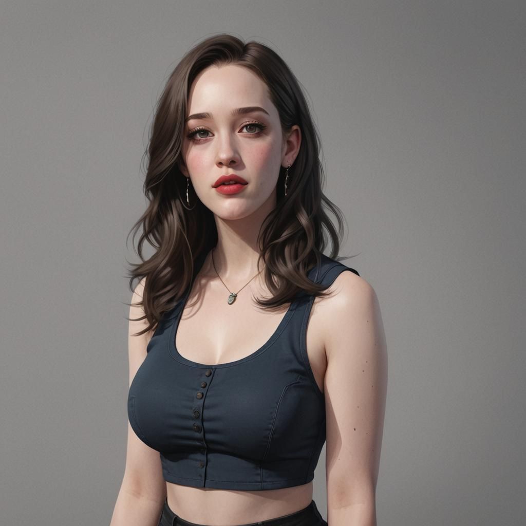 Kat Dennings in 3D Anime Art Style