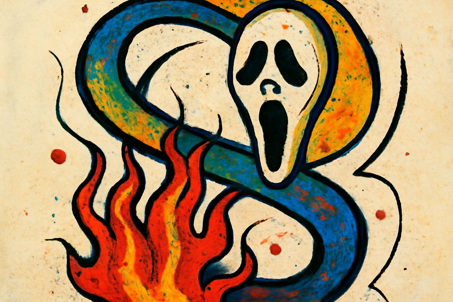 Ghost Face and Fire: A Surrealist Vision