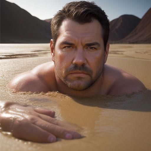 Man Sinking in Quicksand: Professional Portrait Photography