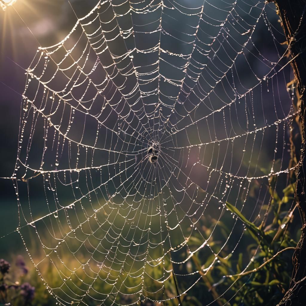 Ethereal Spiderweb Reaching Towards the Sky