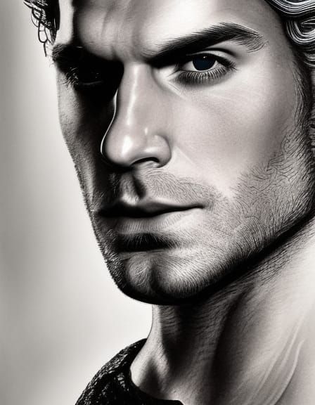 Young Geralt of Rivia Portrait in Realistic Style