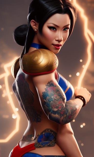 Muscular Disney Pixar Style Chun-Li Cosplay