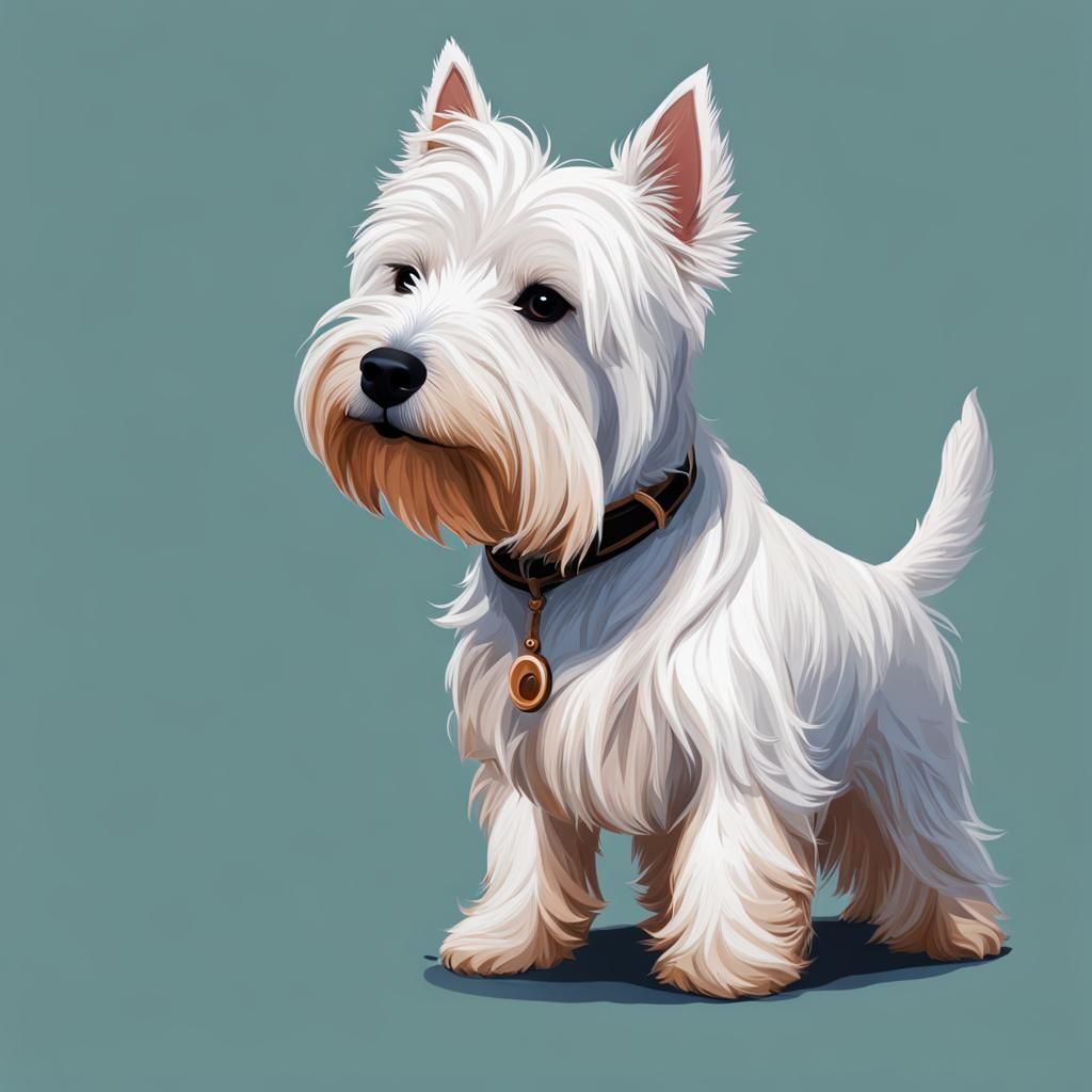 Westie Portrait Generated by AI