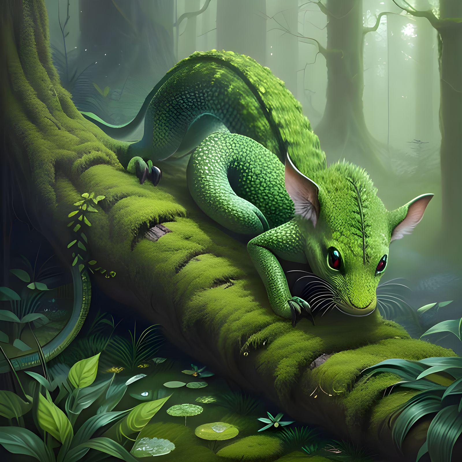 Adorable Fuzzy Moss Scaled Baby Snake