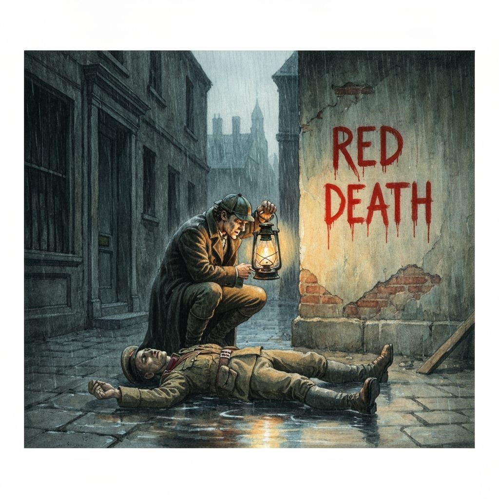 Sherlock Holmes and the Red Death: Watercolor