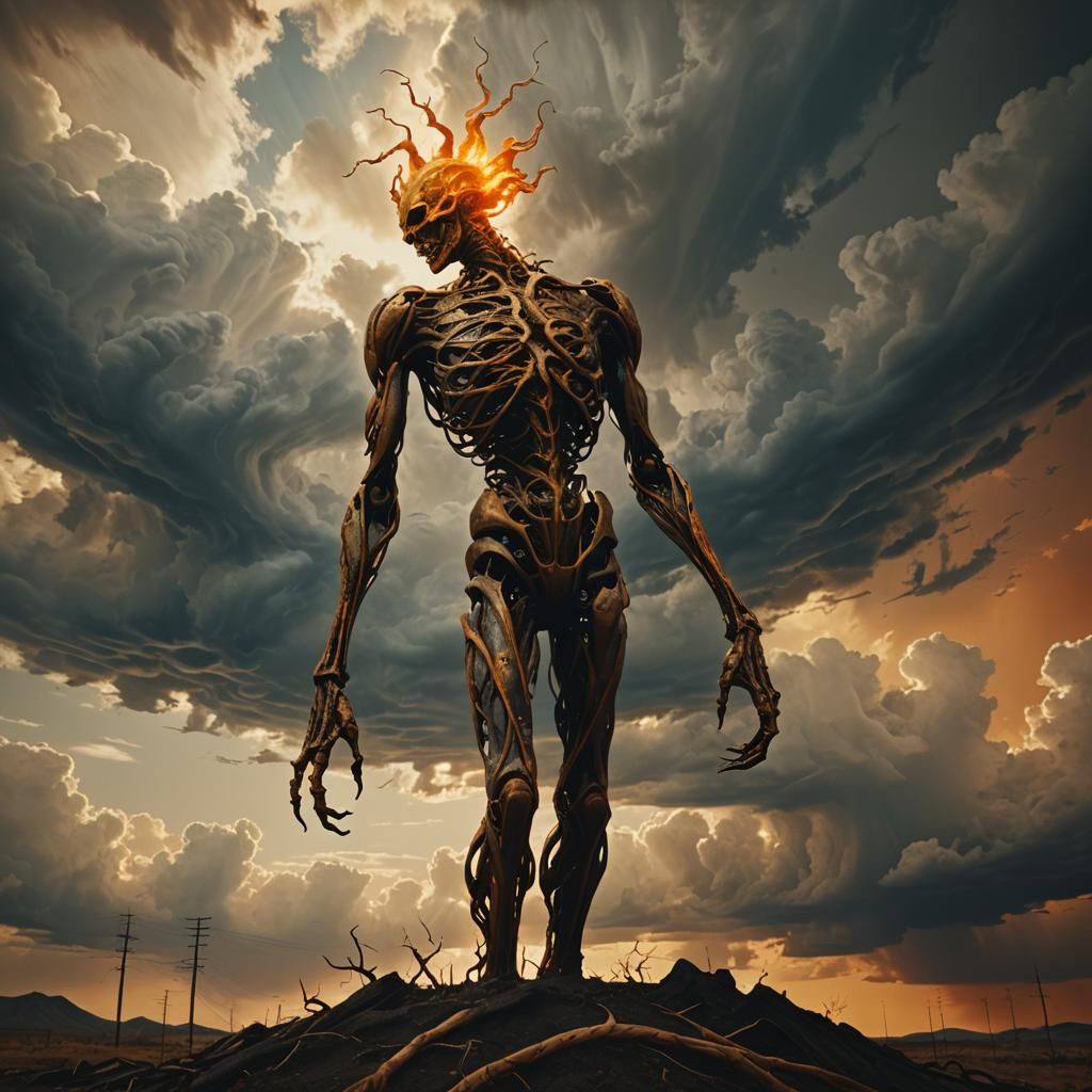 Surreal Creature of Hatred in Melting Oil Style