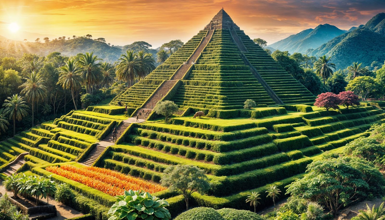 Multiverse Biophilic Permaculture Pyramid Terraces Tropicscape