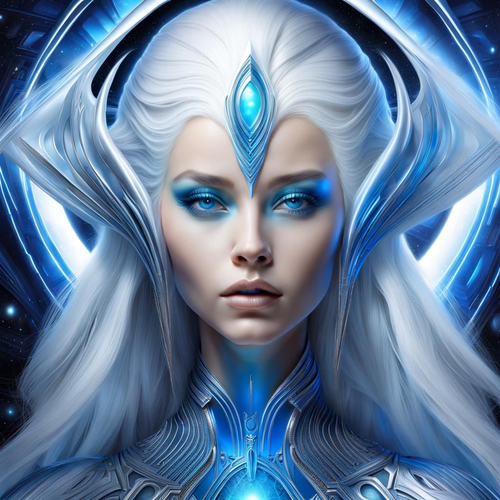 Striking Portrait of a Young Alien Woman