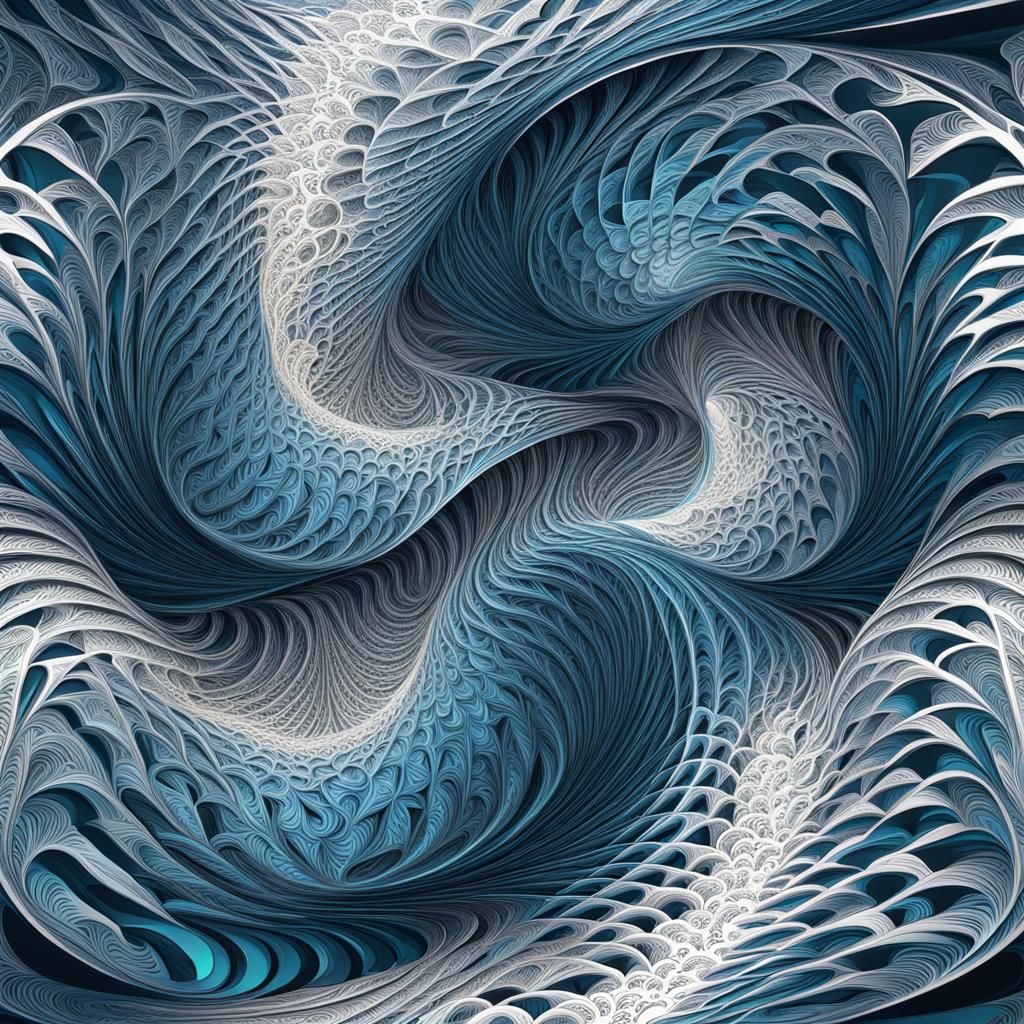 Abstract Vector Fractal with 3D Shading