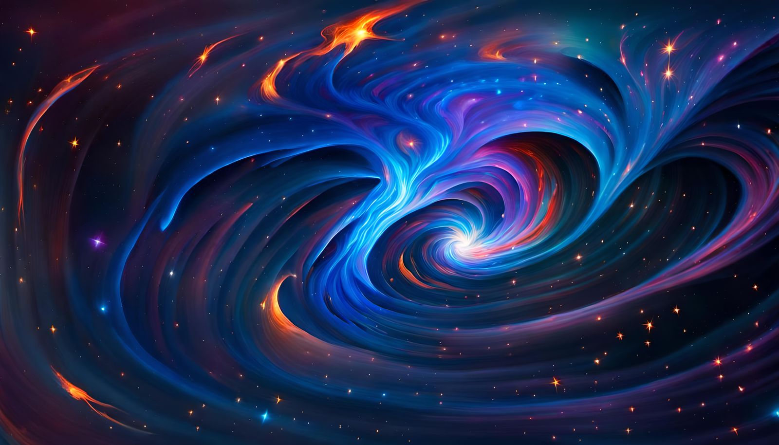 Flying Stars in Impasto Oil Painting Style