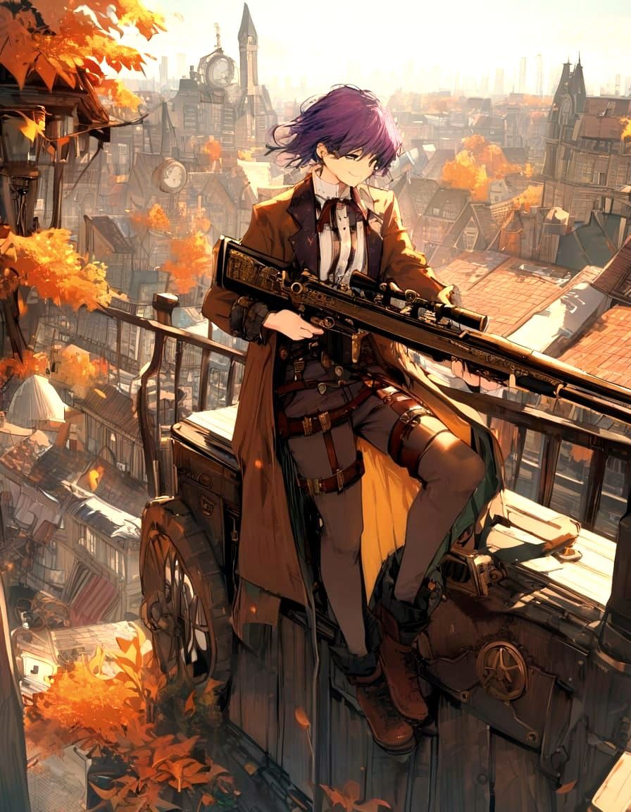 Steampunk Sniper in Autumn City