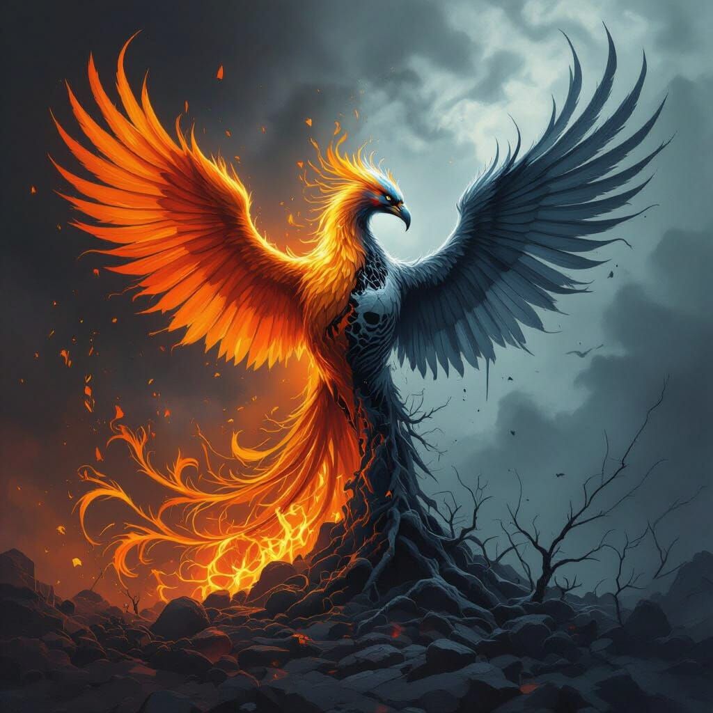 Phoenix Rebirth: A Dark Fantasy Transformation