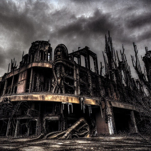Gritty Dystopian Cityscape in H. R. Giger's Biomechanical St...