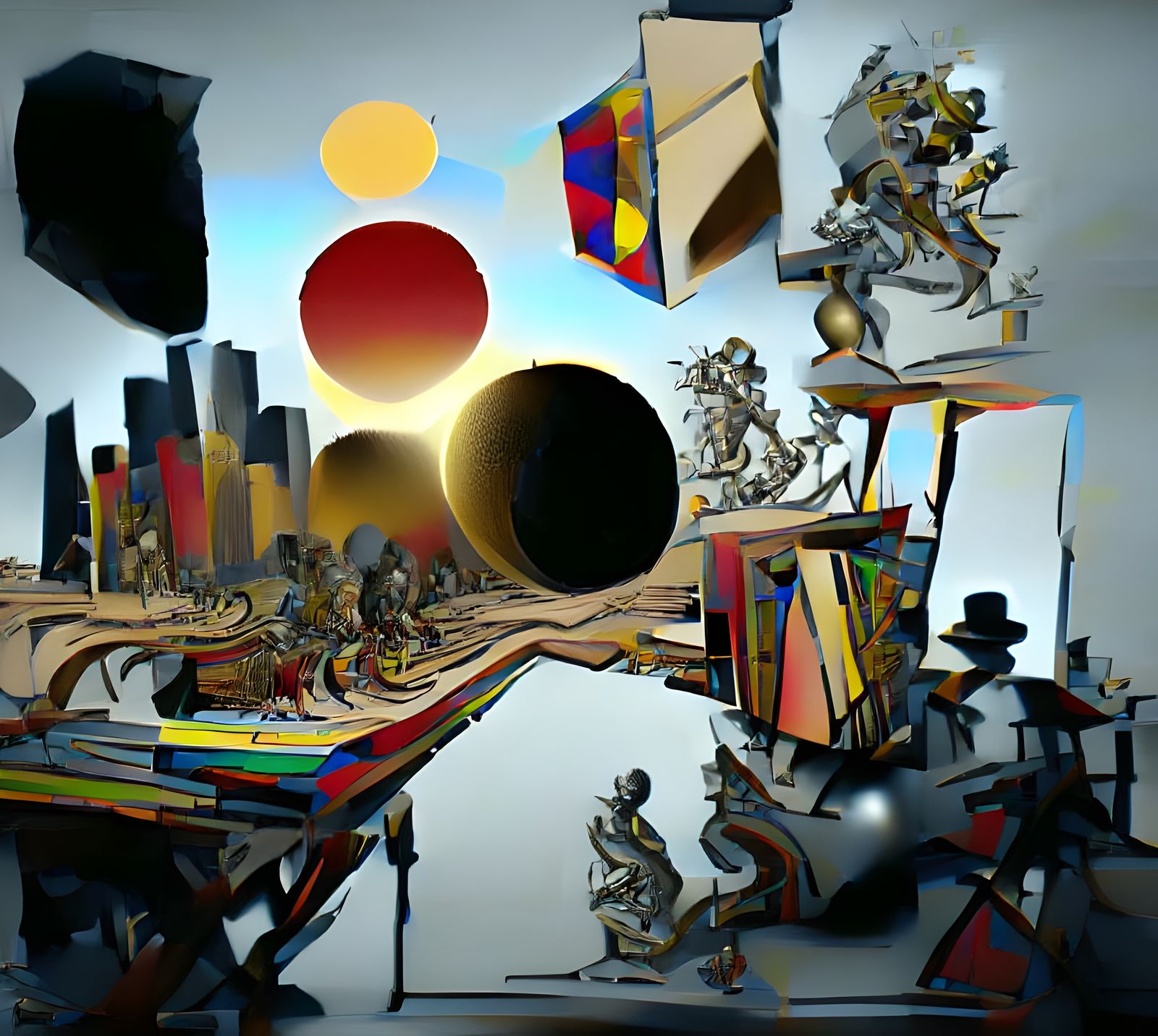 Surreal Afrofuturist Jazz Composition in Orphism Style