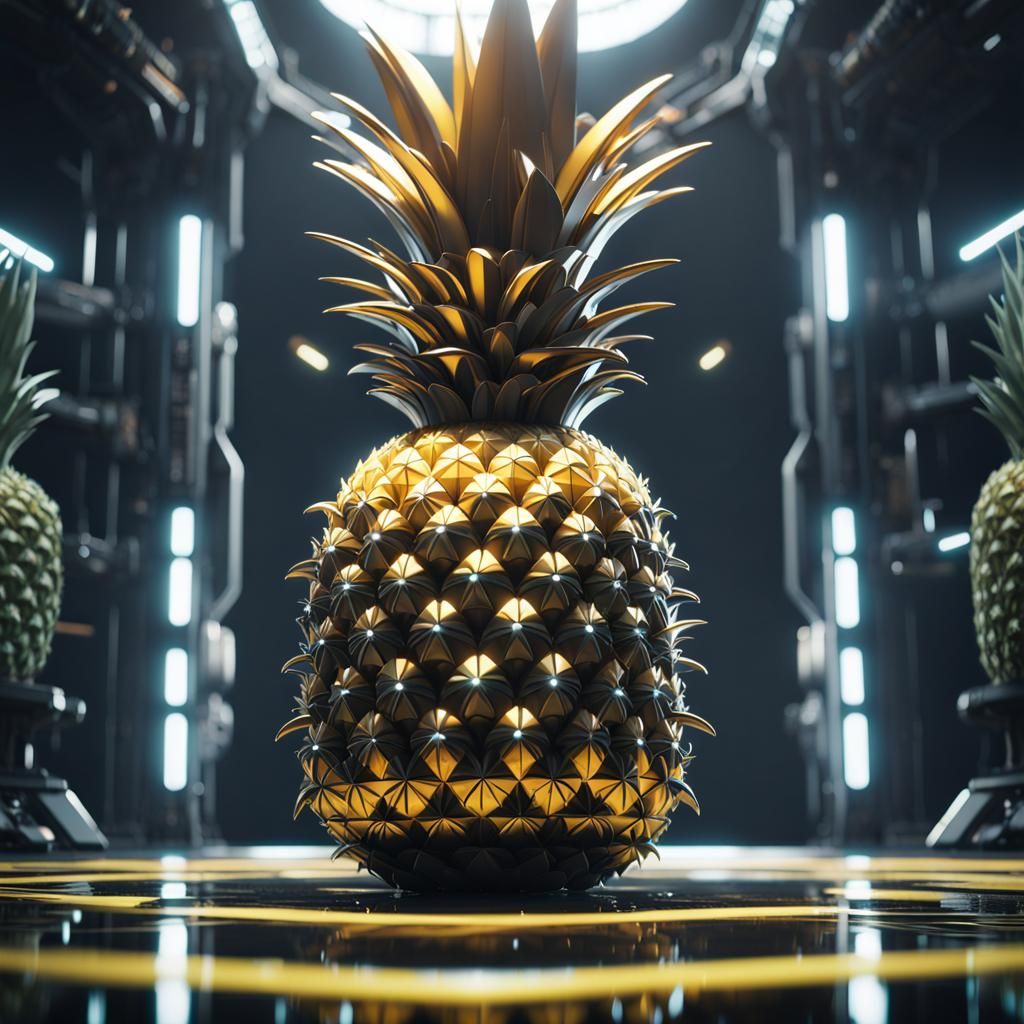 Futuristic Sci-Fi Pineapple Mech in 8K Resolution