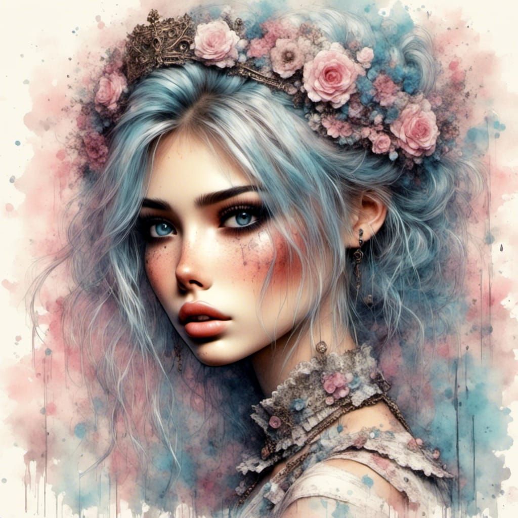 Adorable Macabre Portrait in Soft Pastels