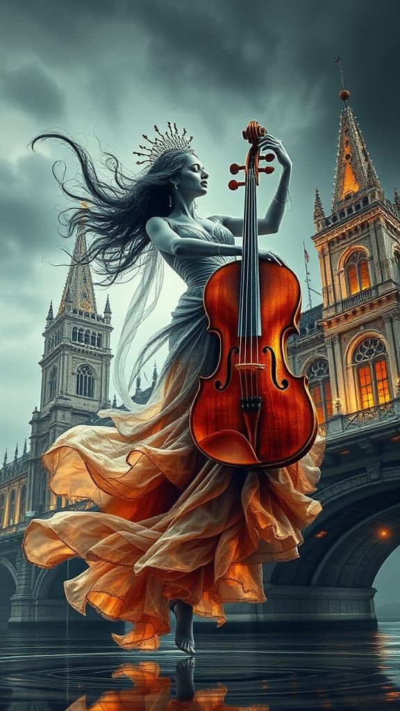 Ethereal Goddess Convergence: Musical Instruments Merge with...