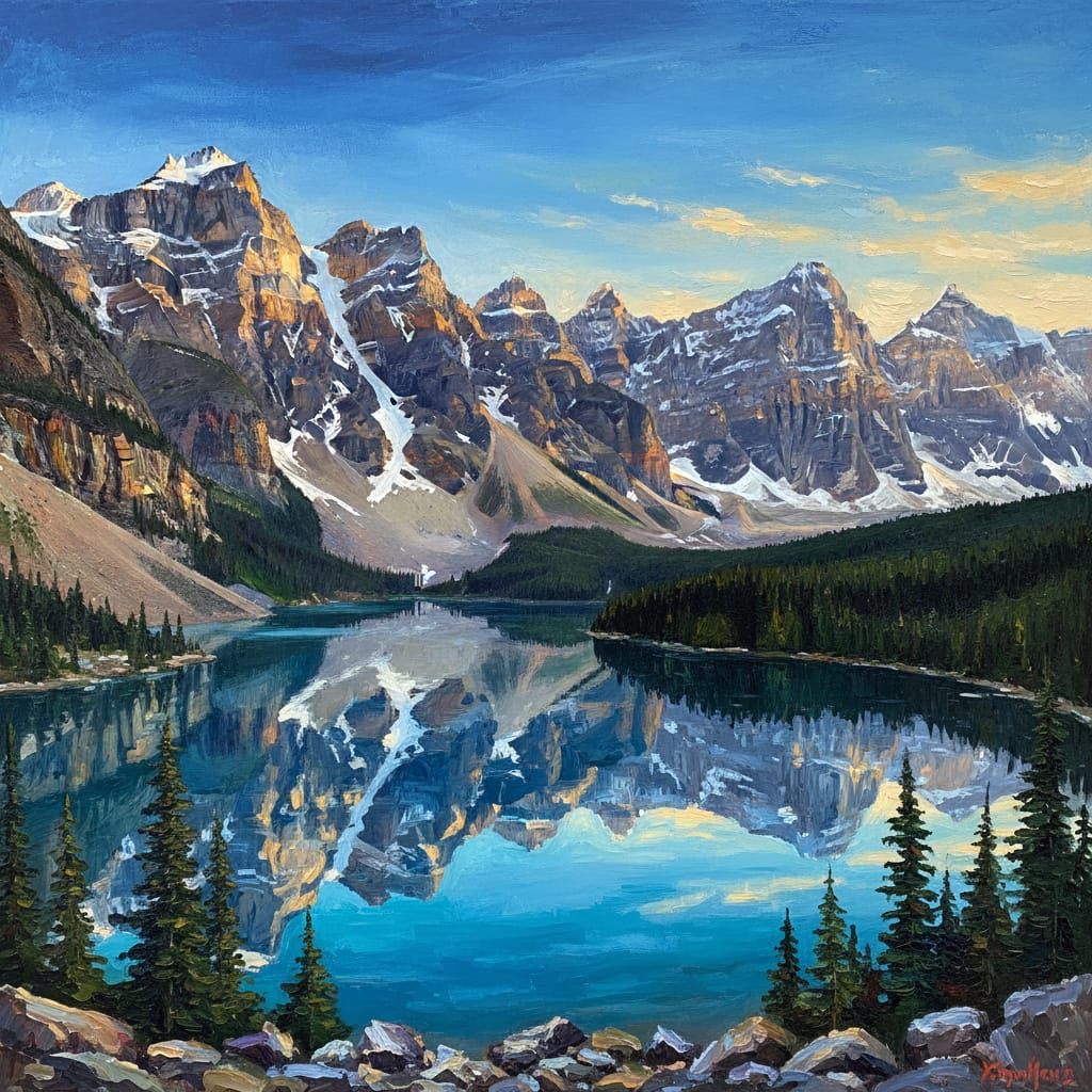 Canadian Rockies Landscape Painting in William Alexander Sty...