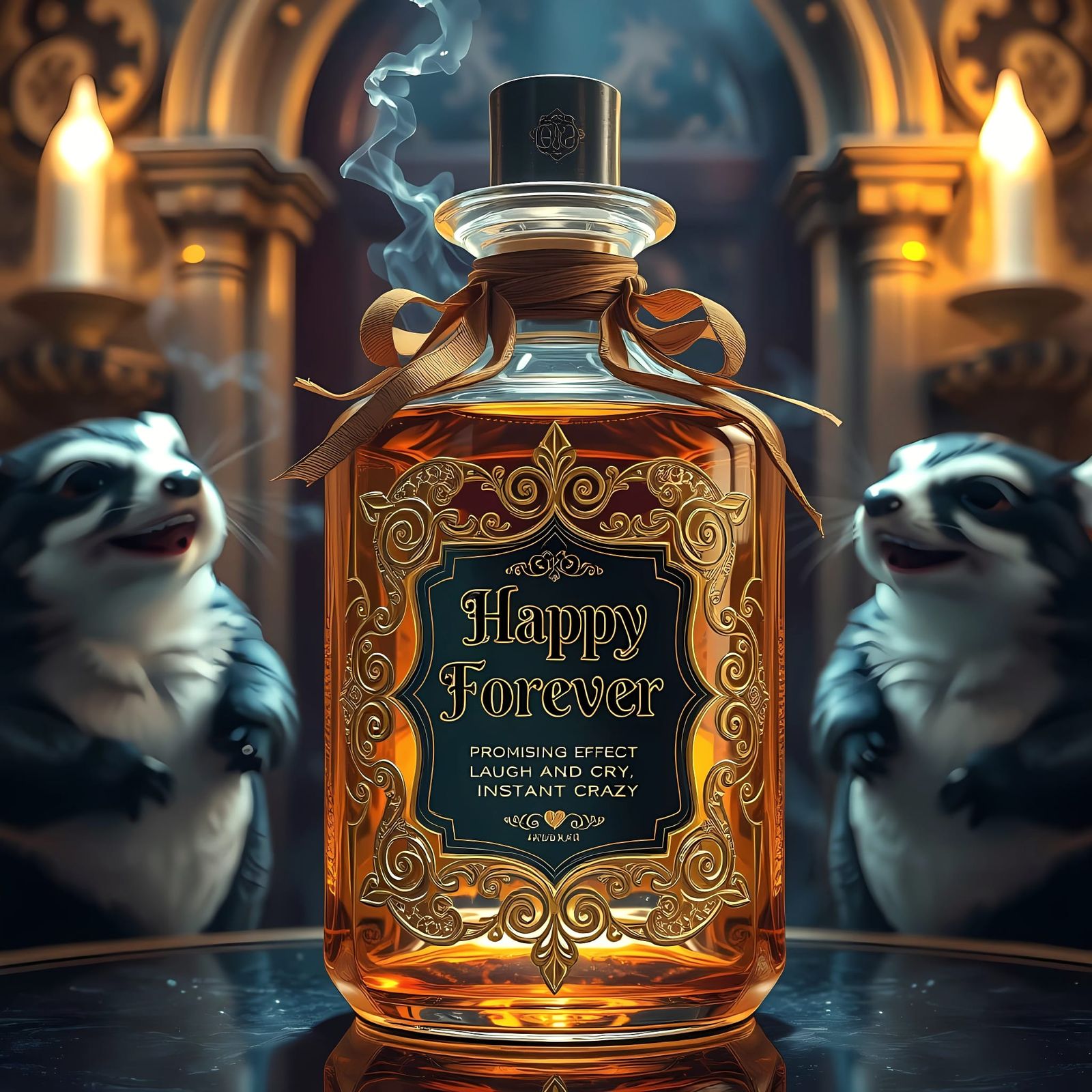 Luxurious Potion in Baroque Elegance with Gothic Motif