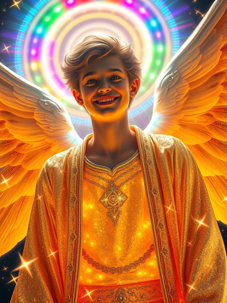 Radiant Archangel in Bioluminescent Aura