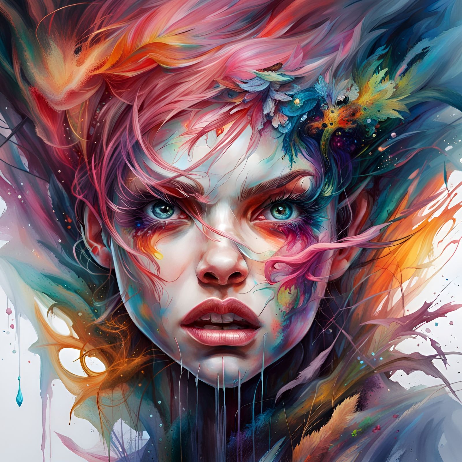 Angry Pixie Portrait in High-Octane Fantasy Style