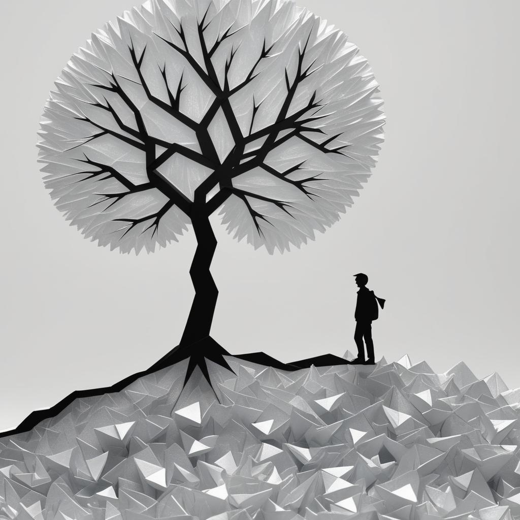 Dimensional Glass Origami with Soft Shadows