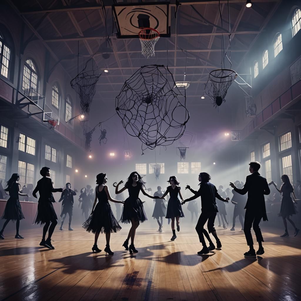 Gothic High School Dance in Tim Burton Style