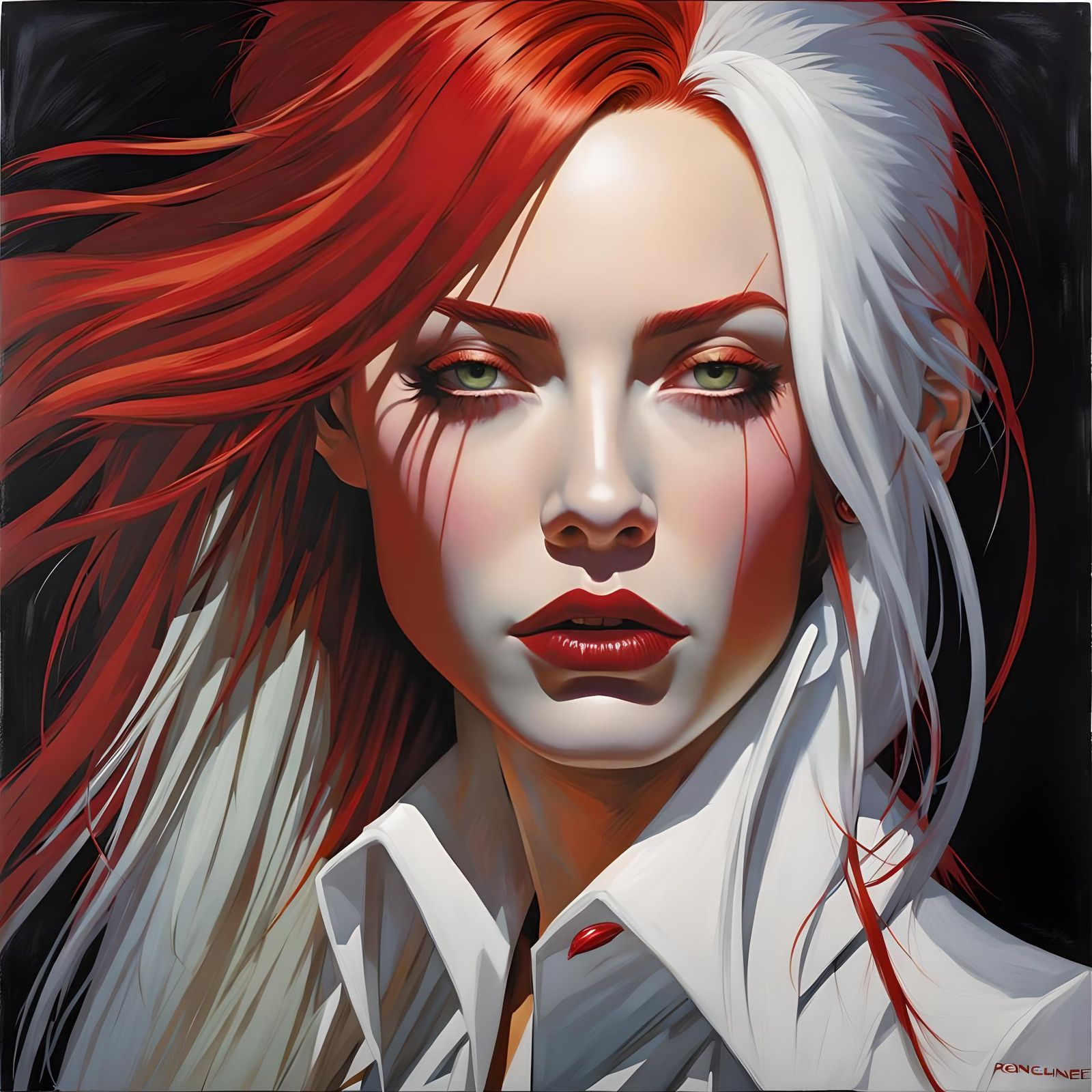 Hyperdetailed Portrait of a Vampire Woman in Comic Art