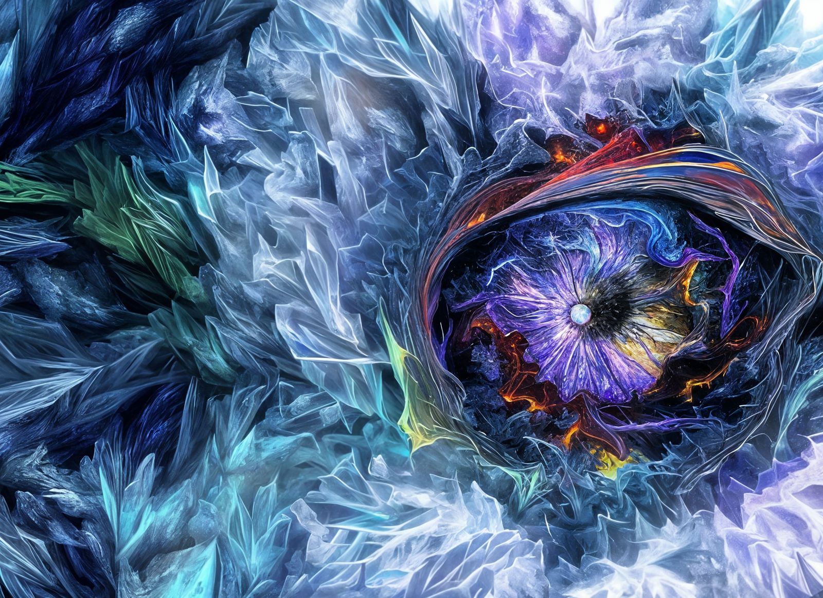 Crystal Lake Iris in Expressionist Digital Art