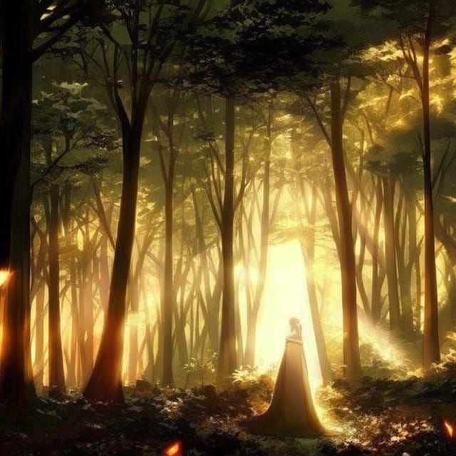 Serene Forest Fantasy Digital Art