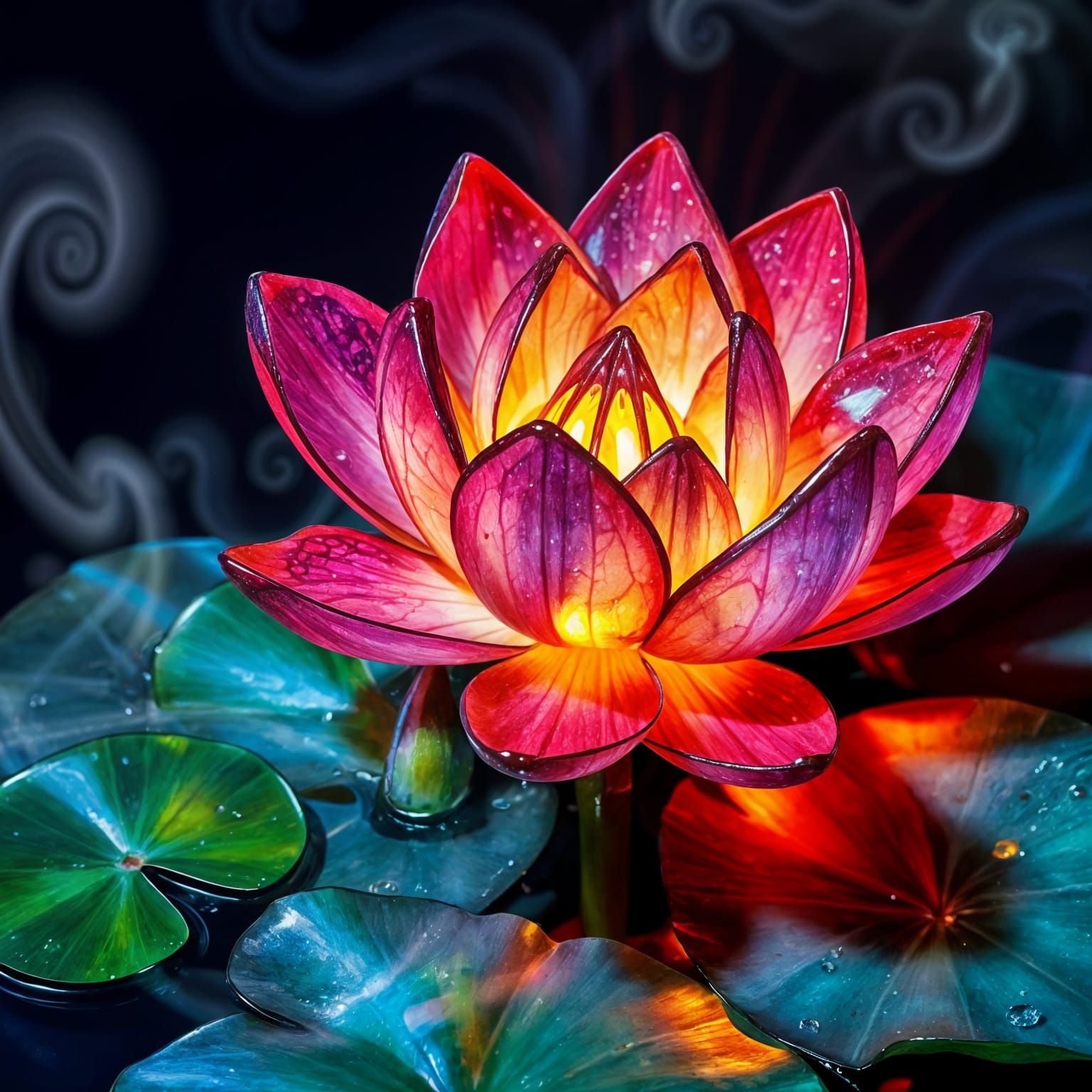 Glowing Lotus in Cosmic Splendor
