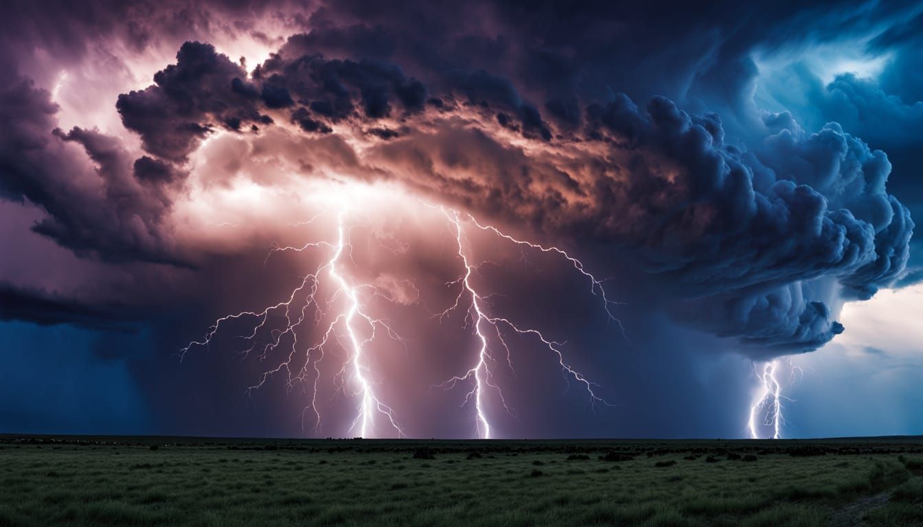 Electric Stormscape in Vibrant Cinematic Style