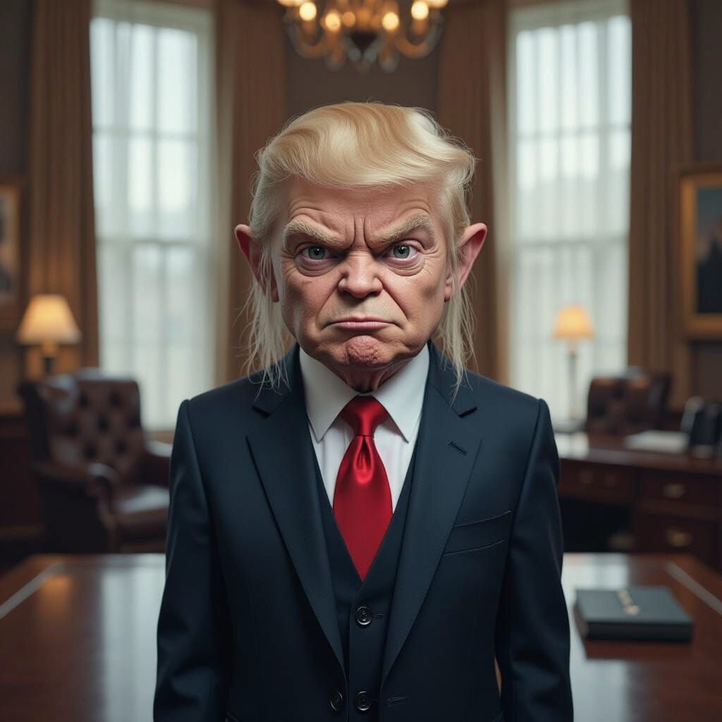 Gollum Morphs into Trump in Photorealistic Portrait