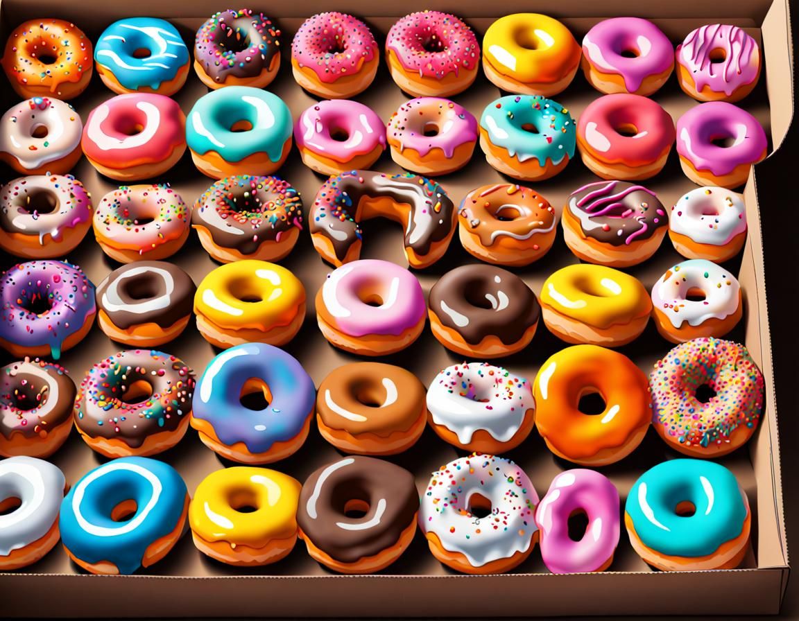 Hyperrealistic Mini Donuts in Graffiti Art Style