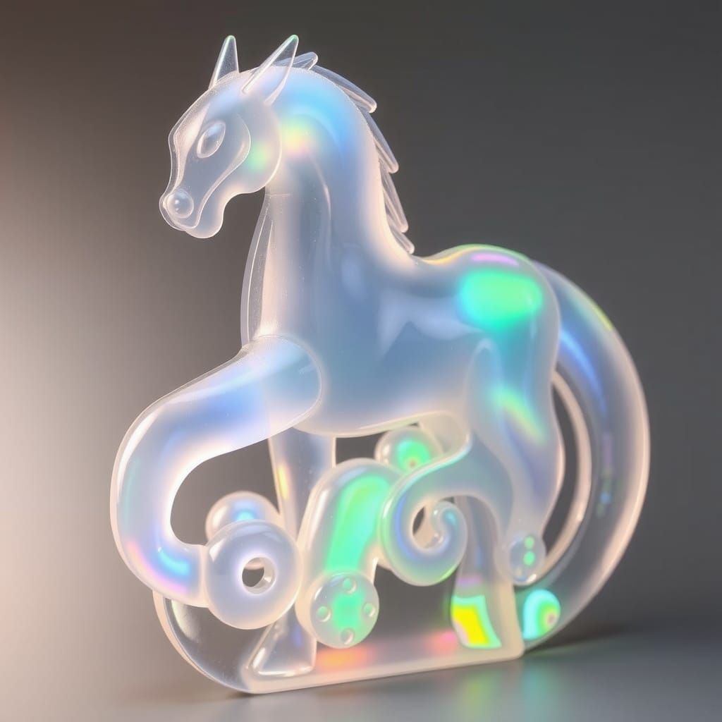 Opalescent Polycarbonate Carving in Spectrolite Style