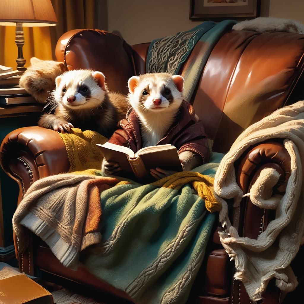 Cozy Reading Scene as Hyperrealistic Splash Art