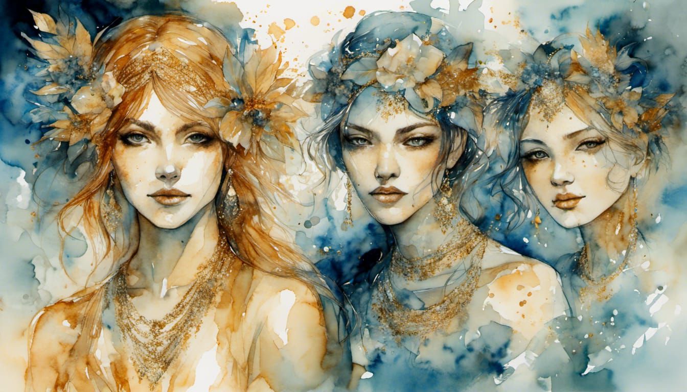 Golden Festival: A Celebration in Watercolor Style