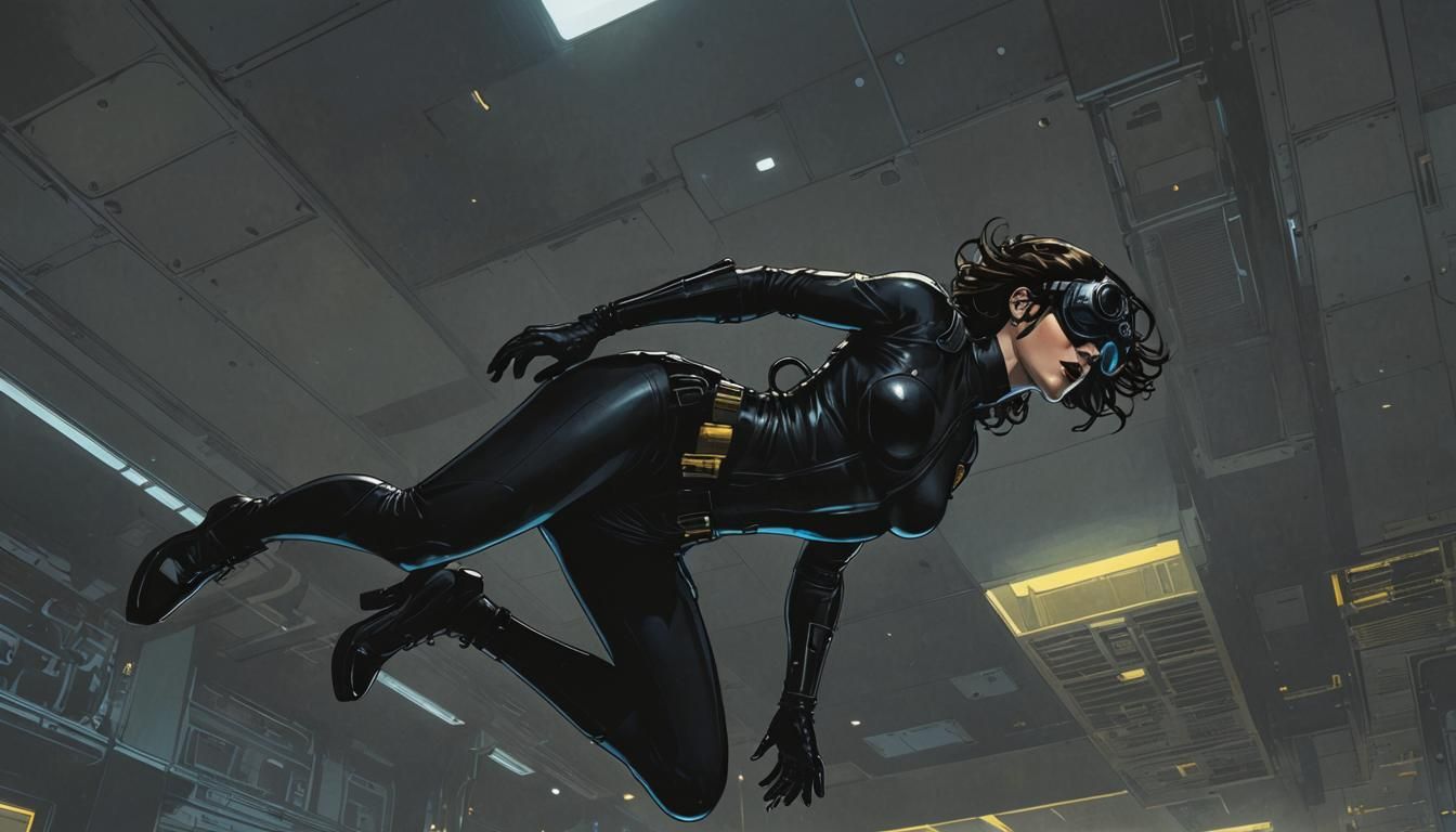 Cyberpunk Cop in Retro Comic Style