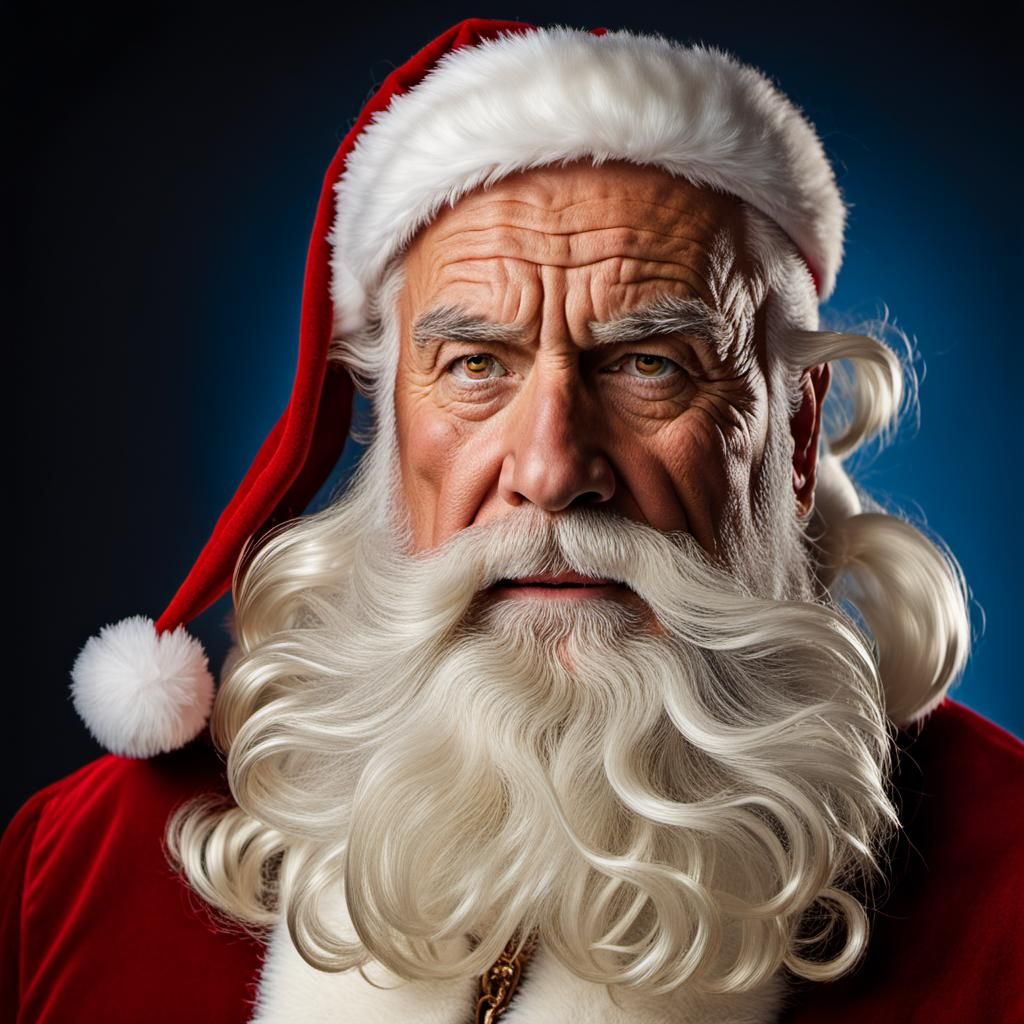 Super Buff Santa Portrait in Professional Photography Style
