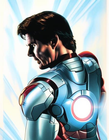Superior Iron Man in Comic Book Art Style