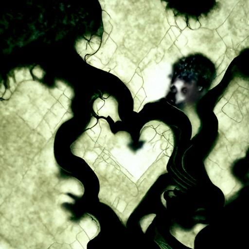Mysterious Horror Photoillustration with Entangled Shadows